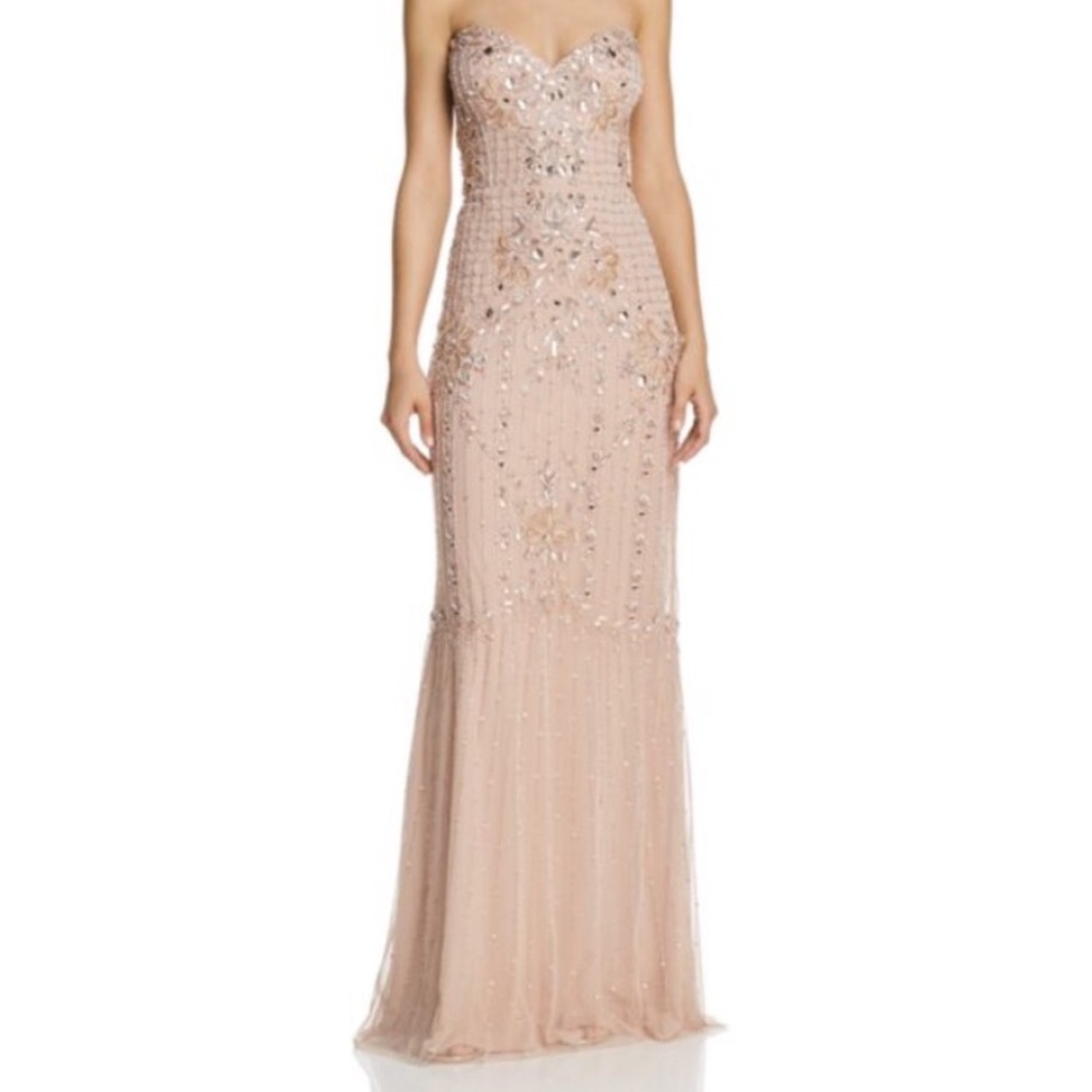 Aidan Mattox floral beaded evening dress